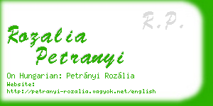 rozalia petranyi business card